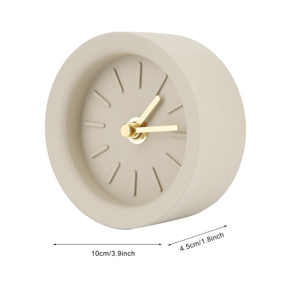 3.94 In Concrete Desk Clock Concrete Nordic Style Clock Brass Pointer Table Clock Study Room