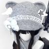 Warm Blue Bear Hat with Ear Furry Caps Cartoon Ear Hat Solid Color Wing Winter Plush Hat for Casual Wear