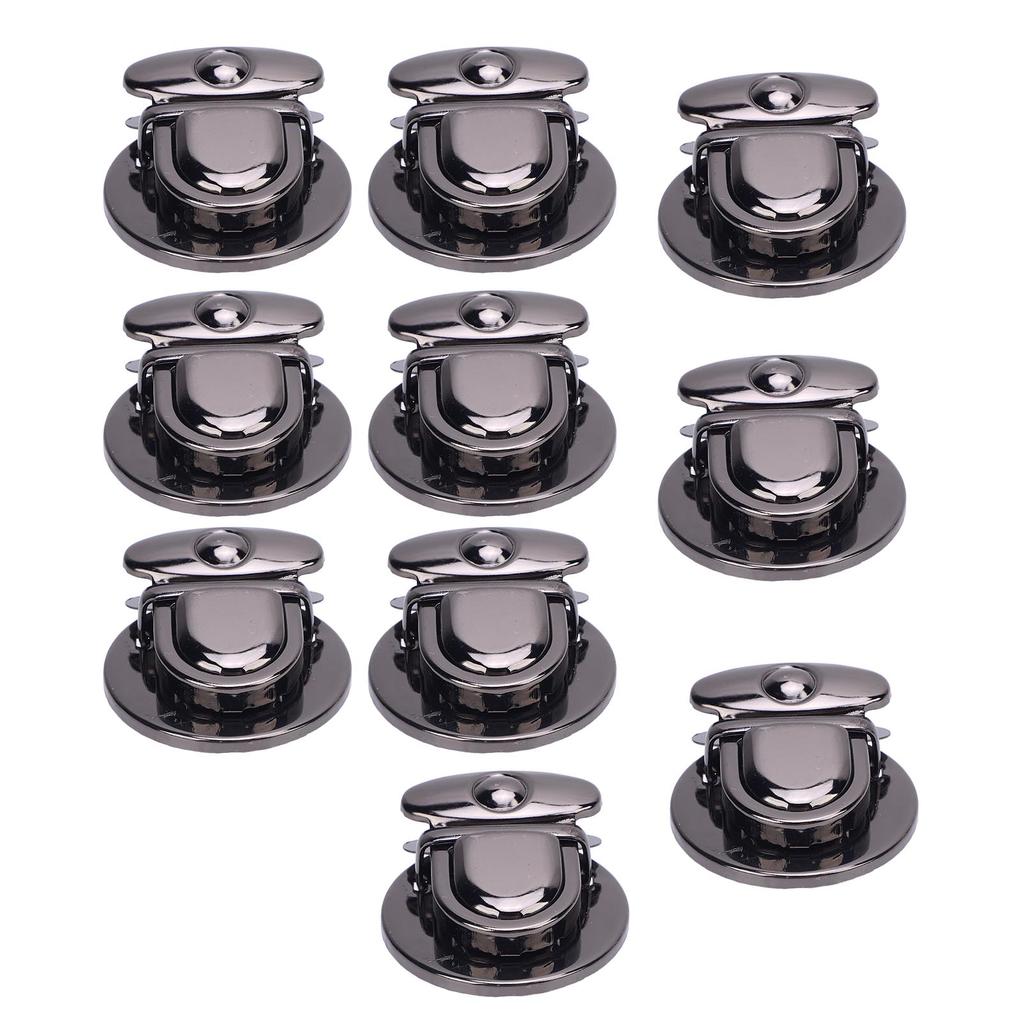 10 Seturi Închizătoare Tuck Lock Argintiu Negru 32mm Închizătoare Limbă de Rață cu Placă de Bază 36.5x37mm pentru