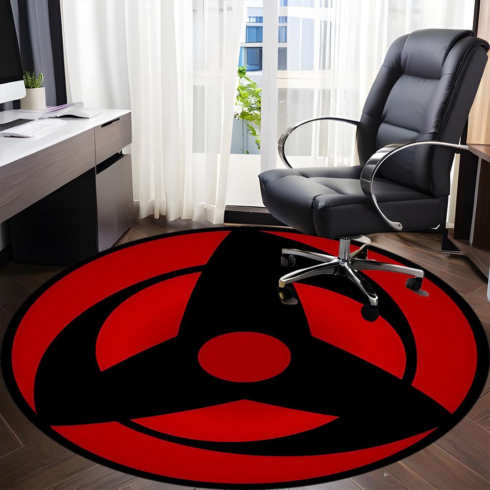 1pc Ninja Symbol Office Round Area Rug,  Under Office Chairs Bedroom Living Room Home Decor a0926090