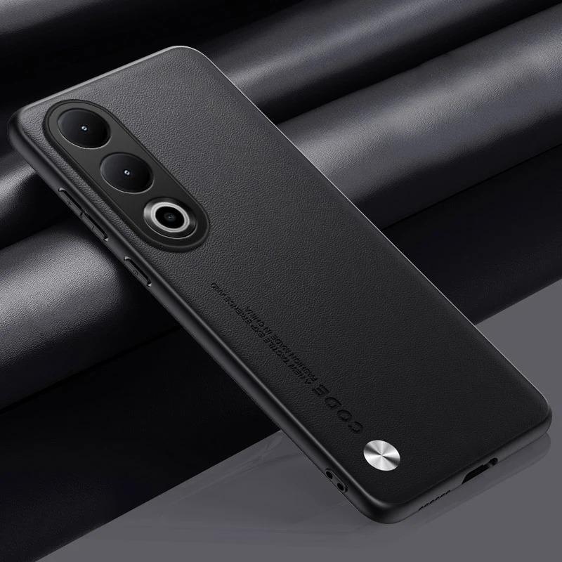 Luxury Leather Phone Case Plain Skin Shockproof Soft Back Cover for Oneplus Ace 2 Pro 2V Ace Pro Ace Racing Business
