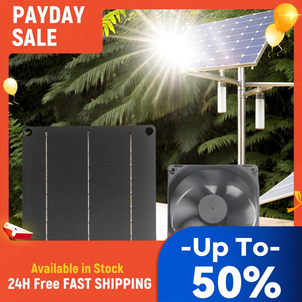 

6V 6W Solar Exhaust Fan Waterproof Mini Ventilator Solar Powered Exhaust Fan Kit for Chicken Coops Greenhouses Sheds Pet Houses China Mainland