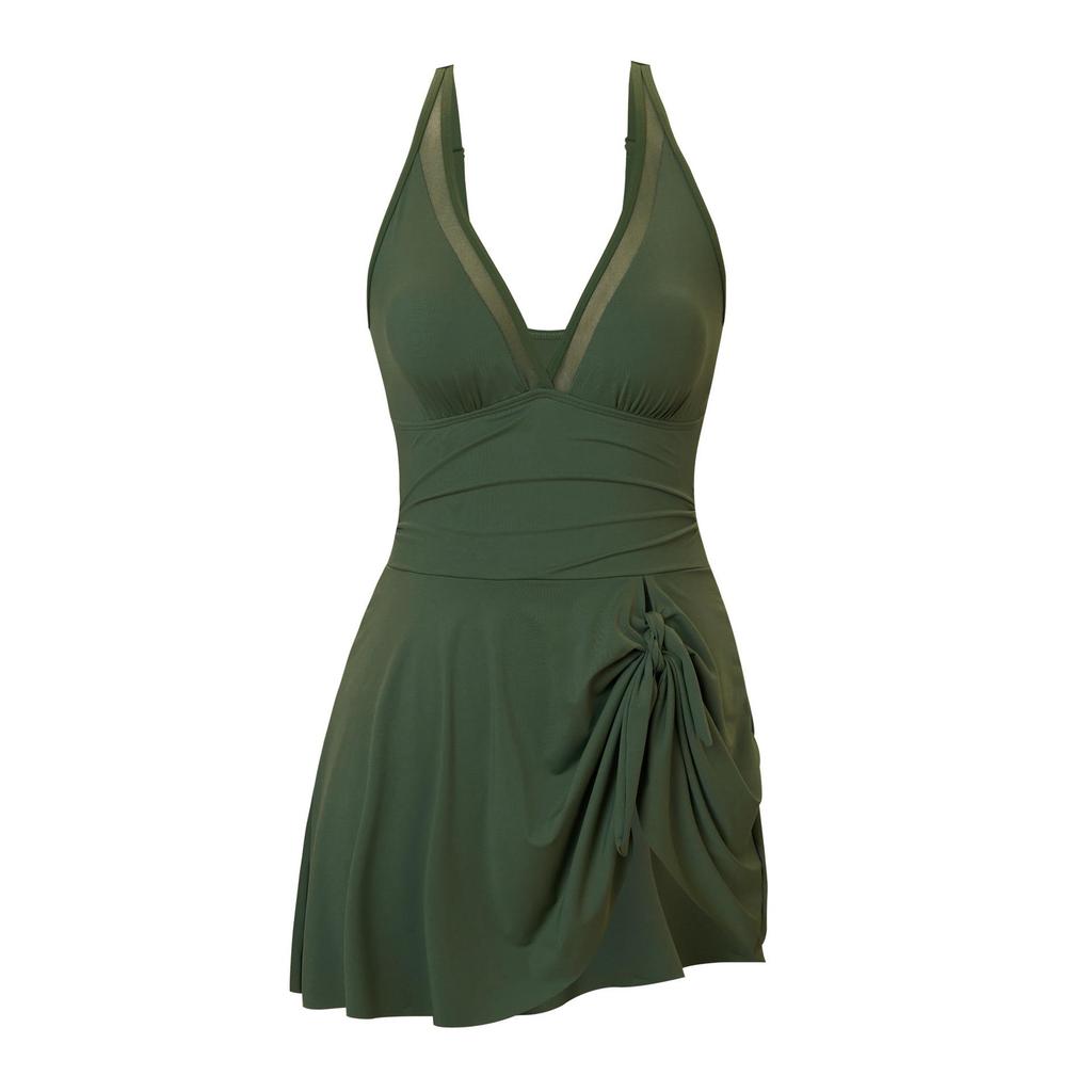 2025 Bestseller Conservative Solid Color Women's One-Piece Swimsuit - European and American Style