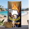 Toalla de Playa Personalizada Estampada Derby County Logo de Fútbol Apoyo Nombre Personalizado Texto Toalla Absorbente Para Deporte Viaje Regalo Especial