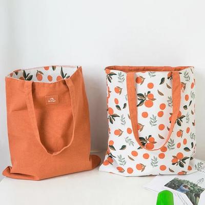 Nuove borse a tracolla a doppia faccia in tessuto di grano di miglio Borsa a tracolla in lino di cotone Borsa per la spesa Borsa in stoffa di tela femminile