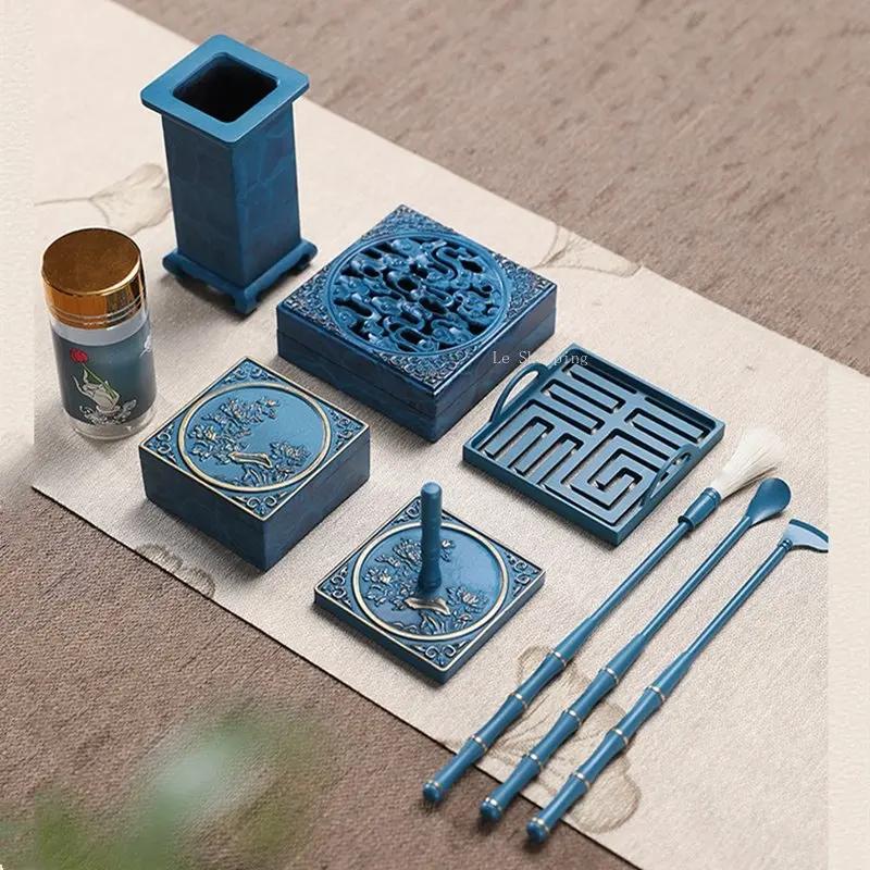 9 Pieces of Pure Copper Antique Incense Seal Set Entry Tool DIY Household Indoor Seal Incense Play Extension Incense Mold Tool