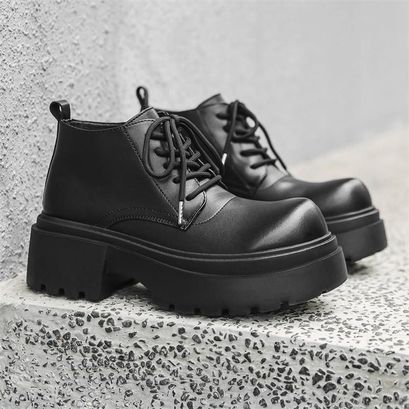 Platform Fashion Leather Men Chelsea Boot Brand DesignerItaly Dating Boots Classic Retro Casual Pointed Business Ankle Boots