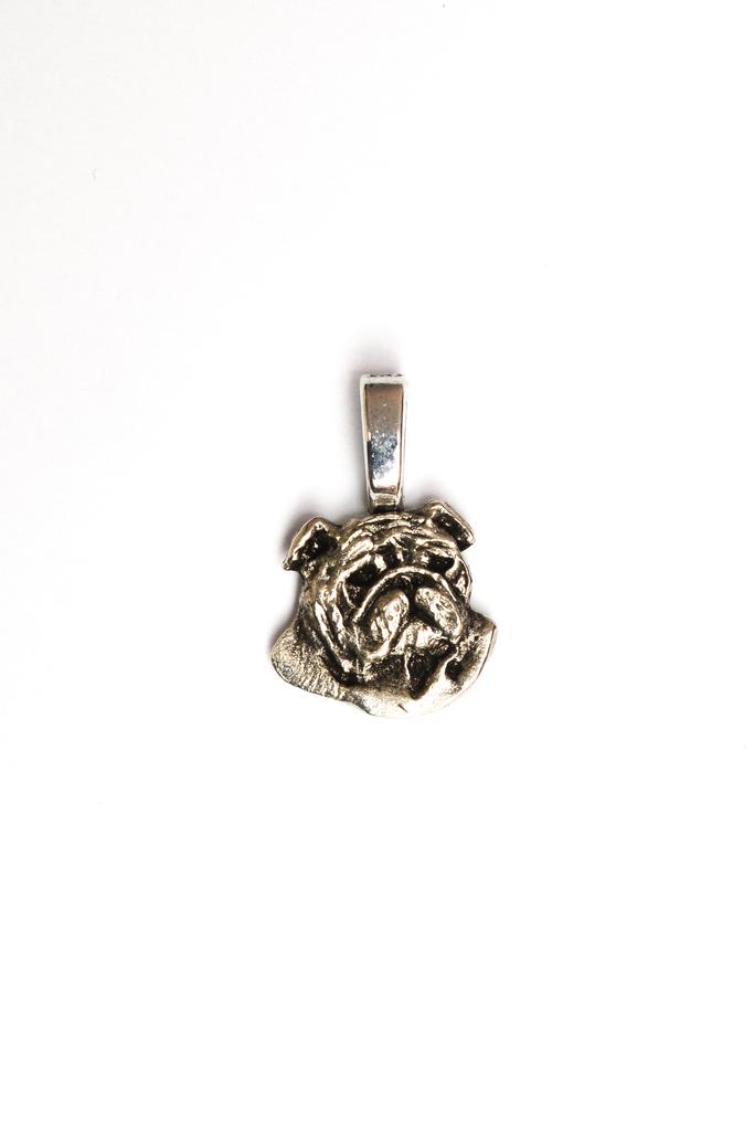Bulldogge, Englische Bulldogge, Britische Bulldogge II - Hunde Halskette, versilberter Anhänger für den Hundeliebhaber, dezenter Schmuck von Art-Dog