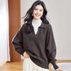 Jinjuan Women's 100% Merino Wool Lapel Sweater