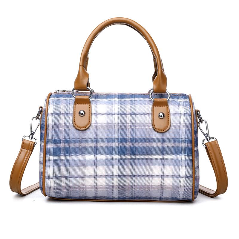 Fashionable large capacity checkered women's bag, college style class commuting shoulder bag, multifunctional backpack