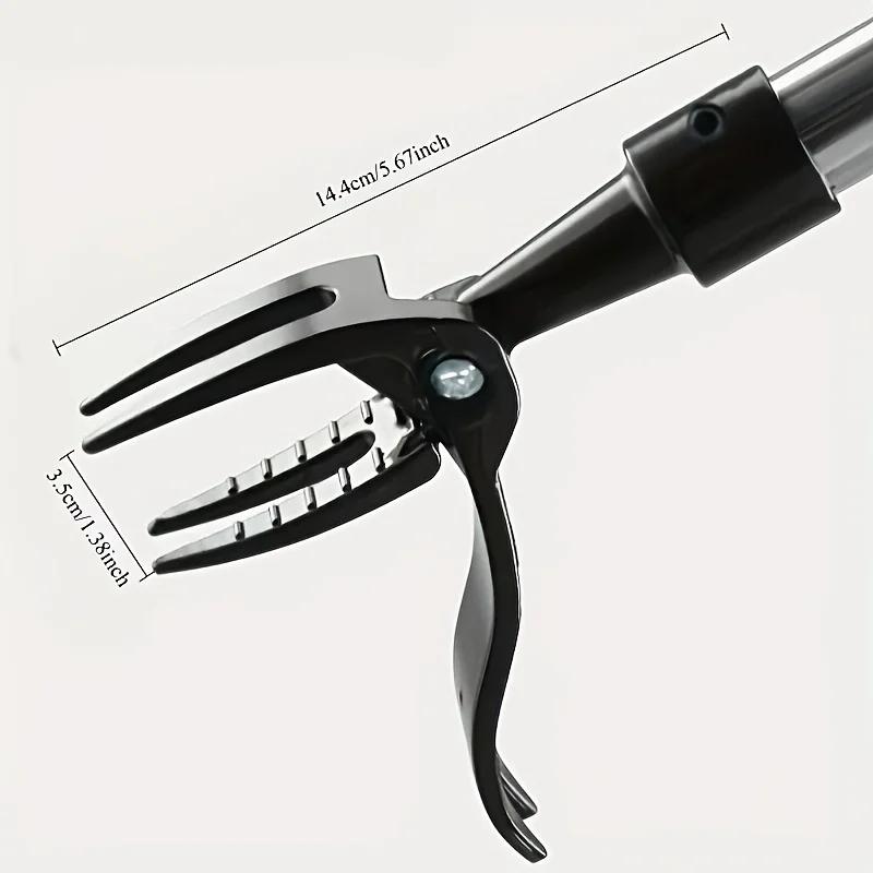 

1pc 4-Prong Stainless Steel Weeder with Long Handle,Ergonomic Grip for Easy Weeding, No Bend or Kneelift Needed, Durable Tool чёрный