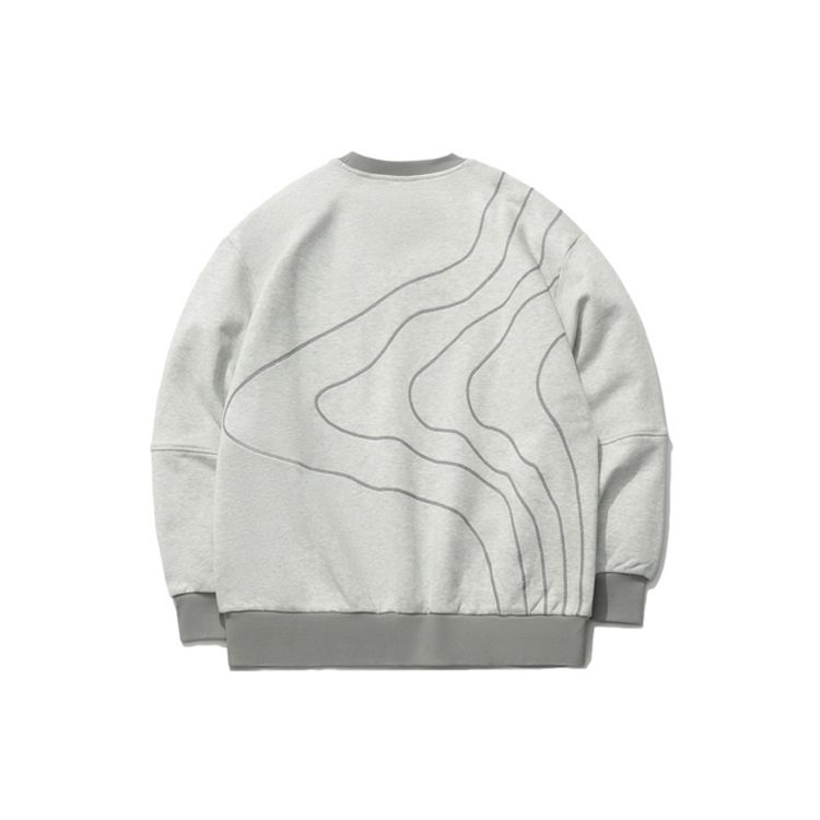 Li Ning Sport Kunst Lässig Locker Pullover Sweatshirt Herren Sweatshirt Grau AWDR165-4