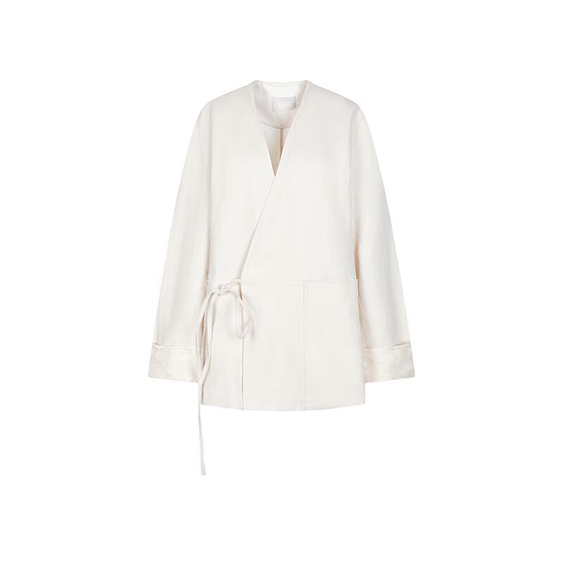Less 2025 Spring Long Loose Collarless Jacket