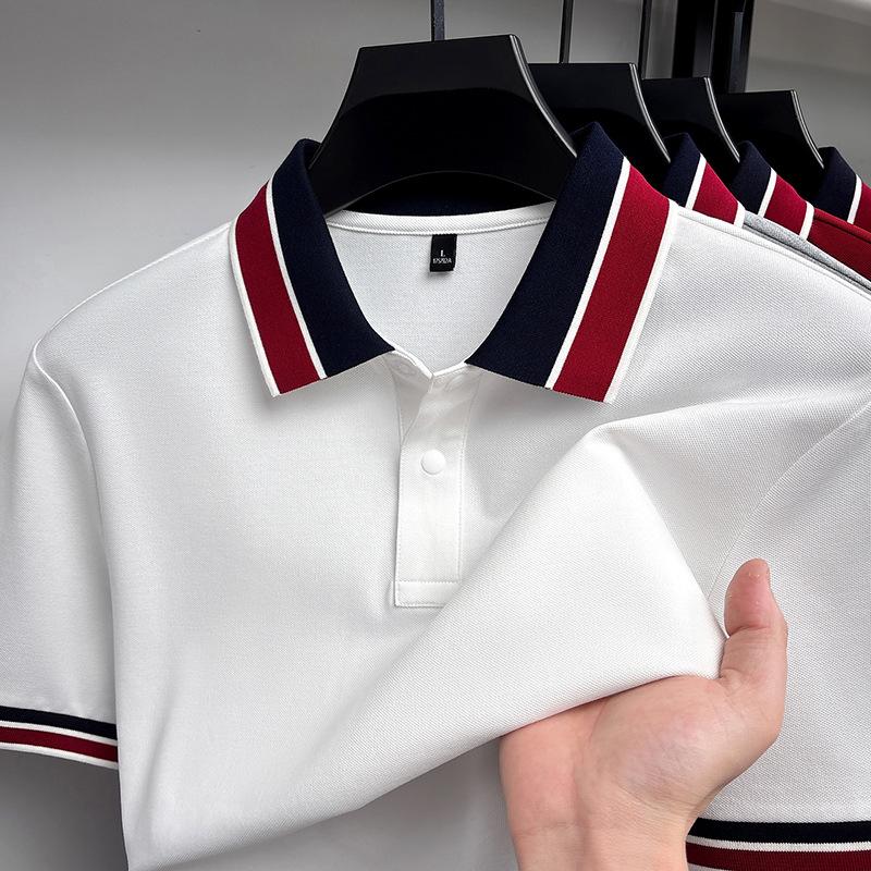 Summer Men s Lapel Collar Fashion Casual Loose Fit Polo Versatile Top M