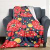 1pc Flower Dots Blanket, Lightweight Flannel Throw Blanket For Sofa, Bed, Travel, Camping, Living Room, Office, Couch, Chair, And Bed