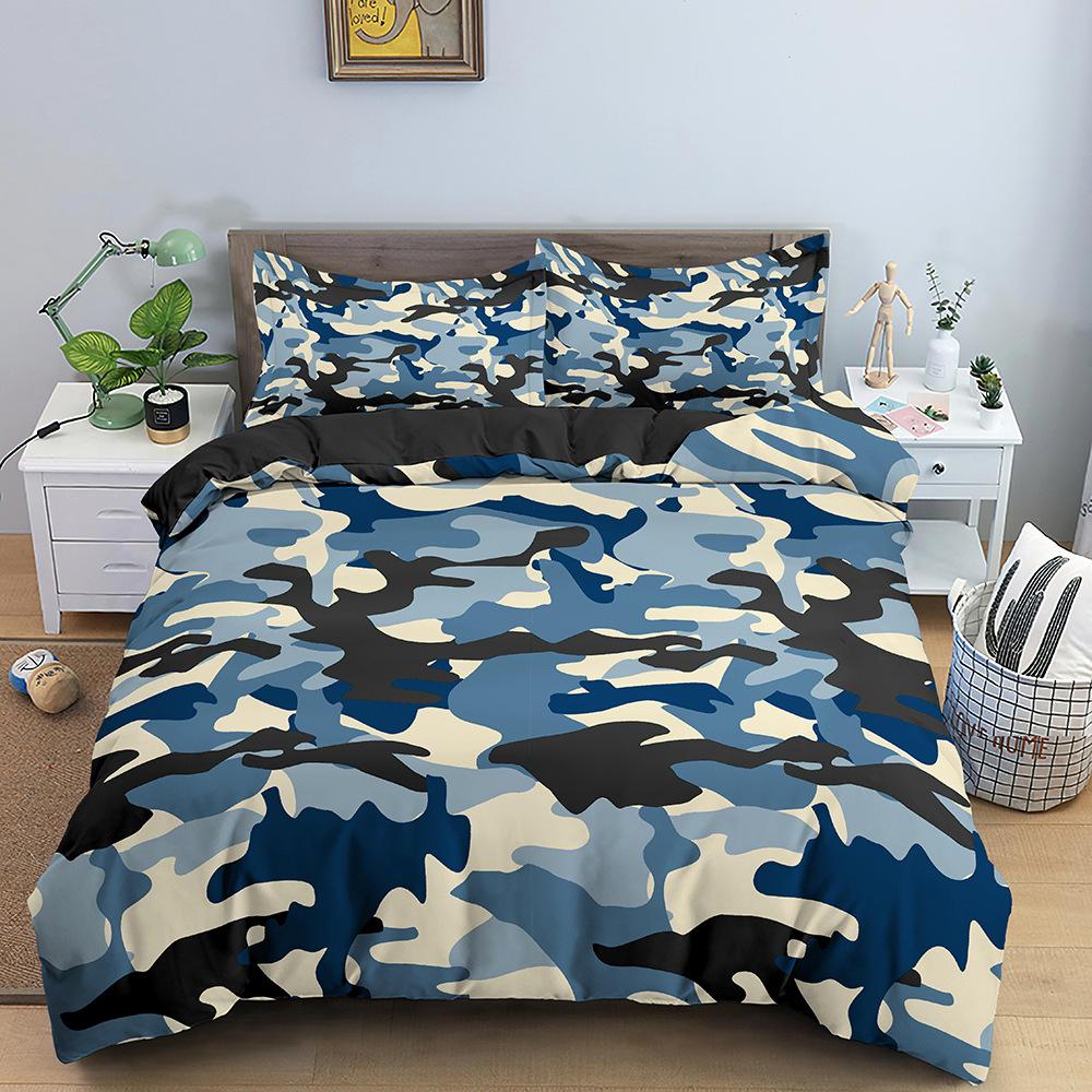 Classic Camouflage Pattern Bedding Three-Piece Quilt Cover