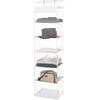 6-Shelf Hanging Organizer Clear Vinyl Sweater Shelves Space Saving Vertical Design Durable Metal Frame Clothing Accessories