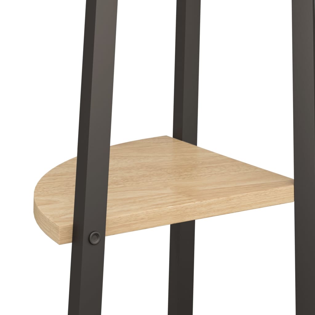 Corner Shelf with 5 Shelves Light Brown and Black 45.5 X 31.5 X 180 Cm
