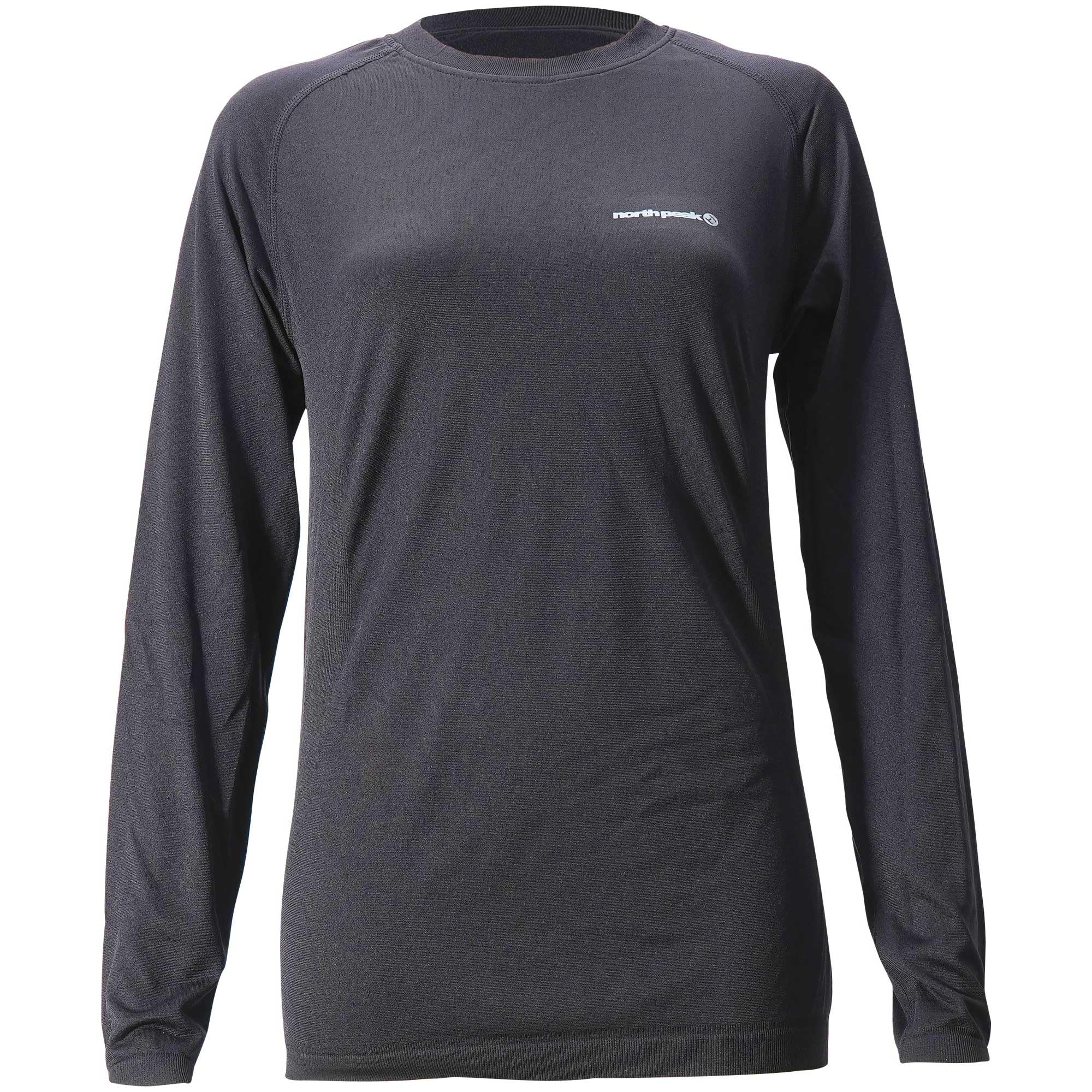 

North Peak Women s Lightweight Long Sleeve Inner Shirt, Warm, Absorbent, Quick-Drying, Hollow Fiber, NP-8074 Black, WL