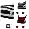 Star Cat's Ears Knitted Hat Y2K Woolen Hat Casual Slouchy Knitted Beanies  Outdoor