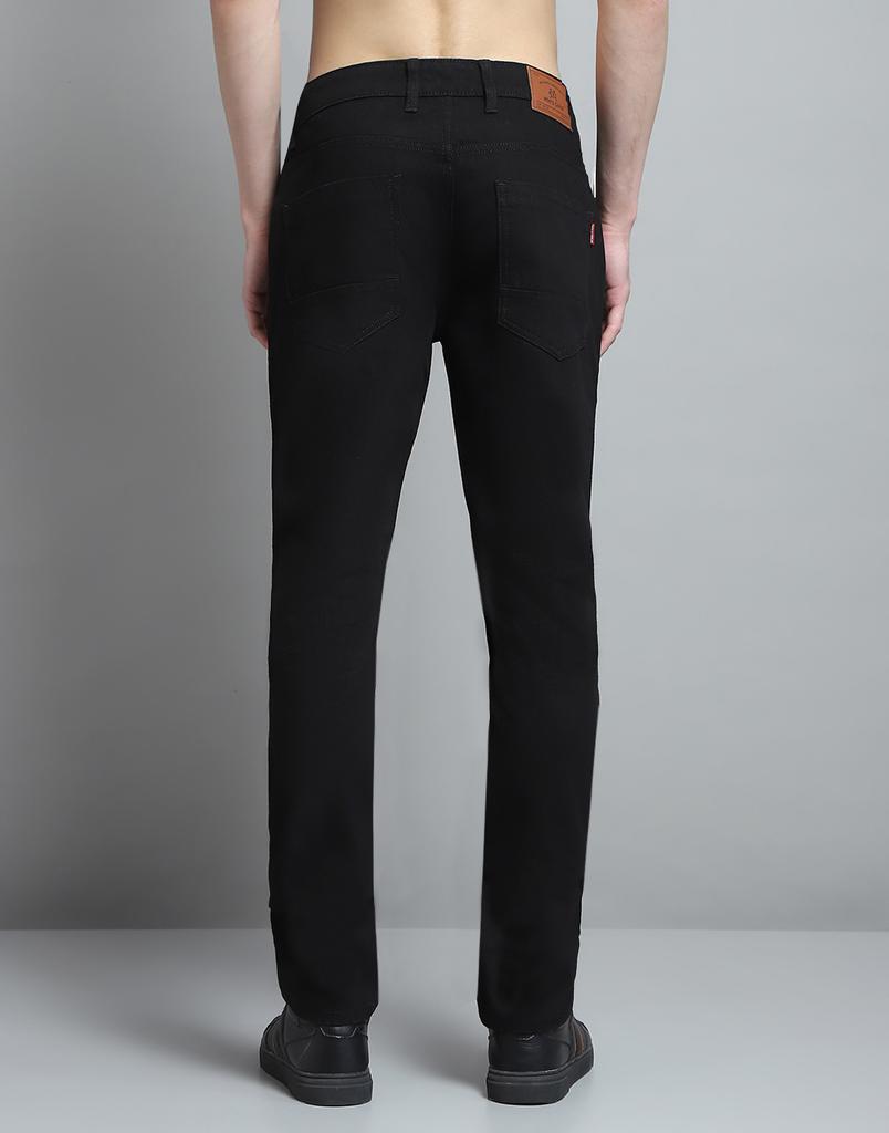 MONTE CARLO Herren Einfarbig Schwarz Mittelhoch Regular Fit Jeans