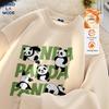GENIOLAMODE Men's Plush Lined Panda Graphic Crewneck Sweatshirt