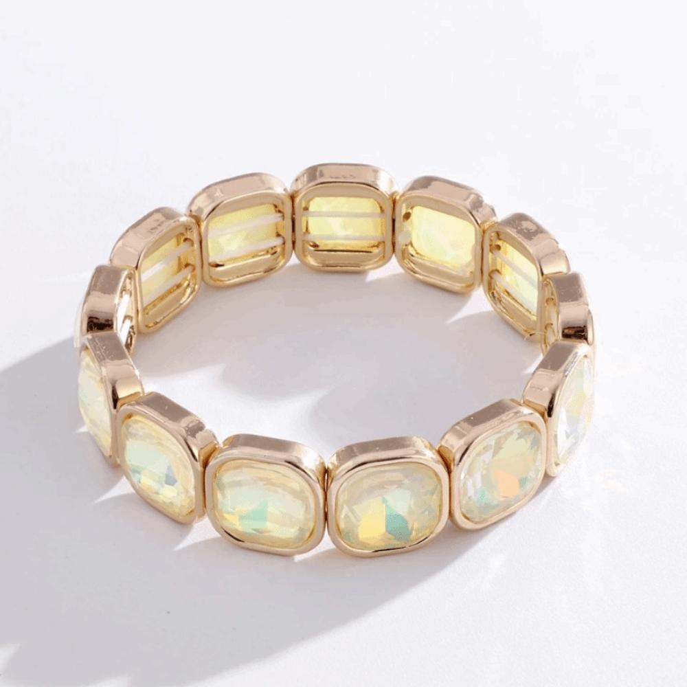 Square Glass Bracelets Beaded Bracelets Boho Crystal Beads Bracelet  Gift