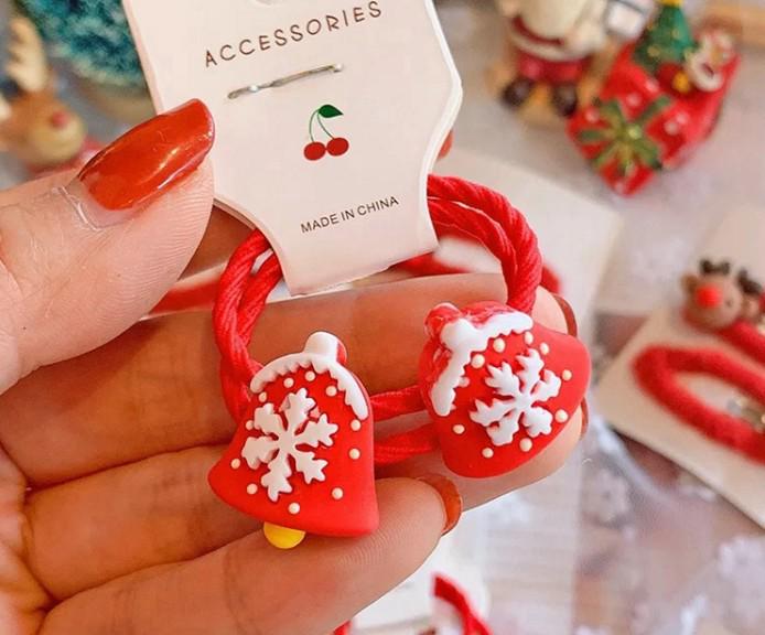 2021 Christmas Santa Claus Hair Ties & Headbands for Kids - Hair-Friendly Accessories