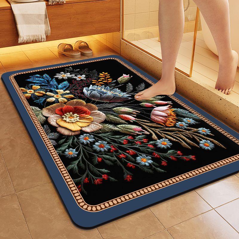 Entrance Mat Bathroom Entrance Door Mat Non Slip Absorbent Wear-resistant Floor Mat Kitchen Mat