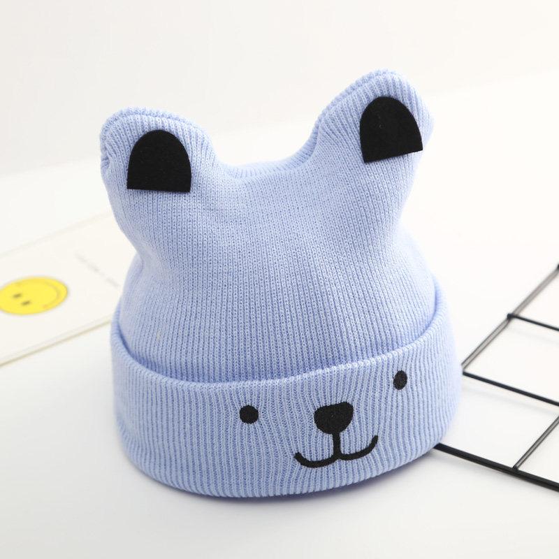 Spring Autumn Baby Hat for Boys Girls Knitted Cap Baby 3D Cartoon Hat  Winter Warm Solid Color Children Hat