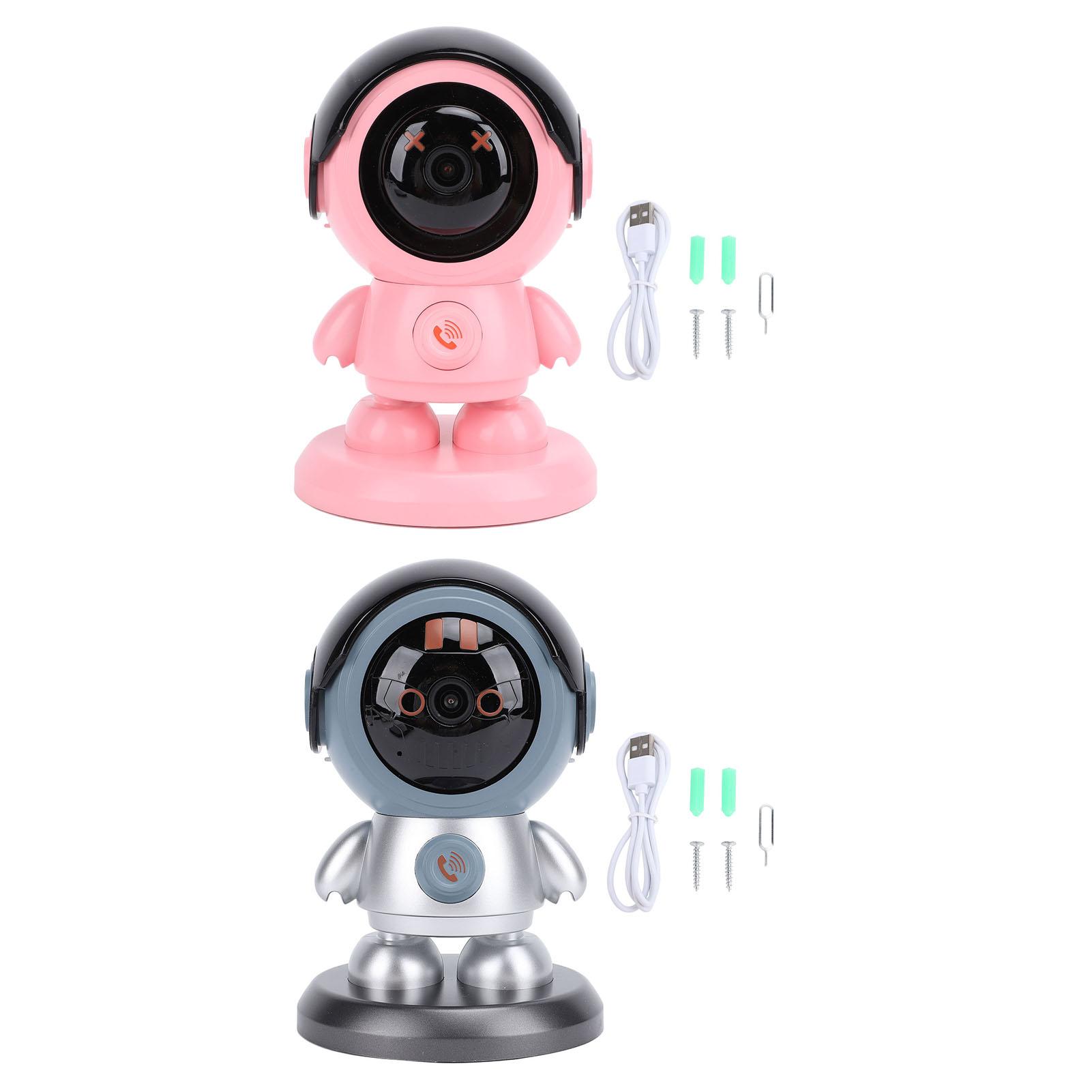 

Home Security Camera 1080P HD Two Way Talk Motion Detection Robot Shape Smart Security Camera with A Pink