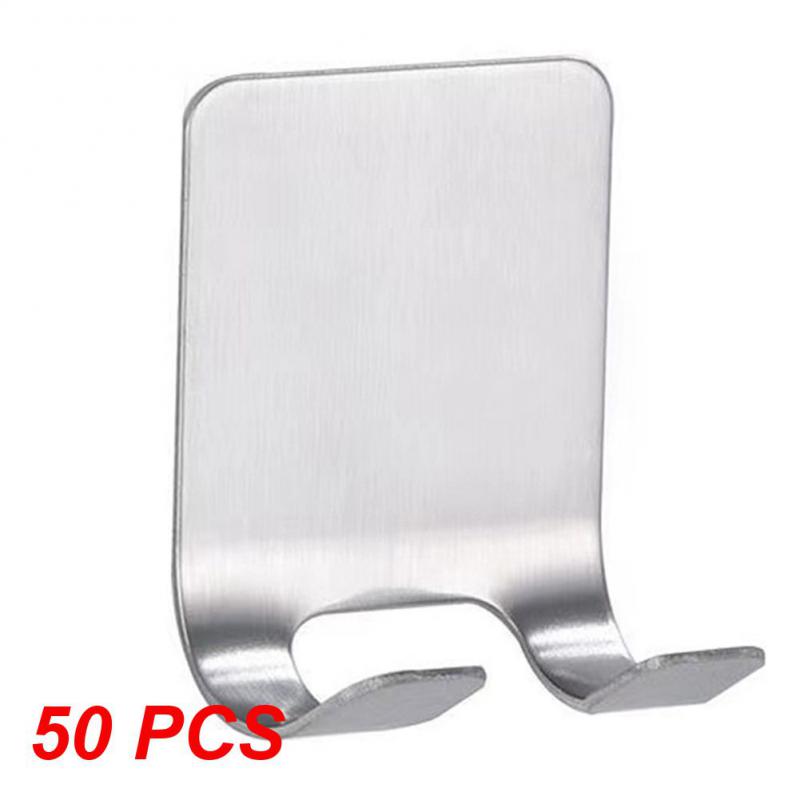 10/30/50PCS Storage Hook Wall Bathroom Hair Dryer Shaving Razor Stand Organizer Hanger Hooks Stainless Steel Punch Free