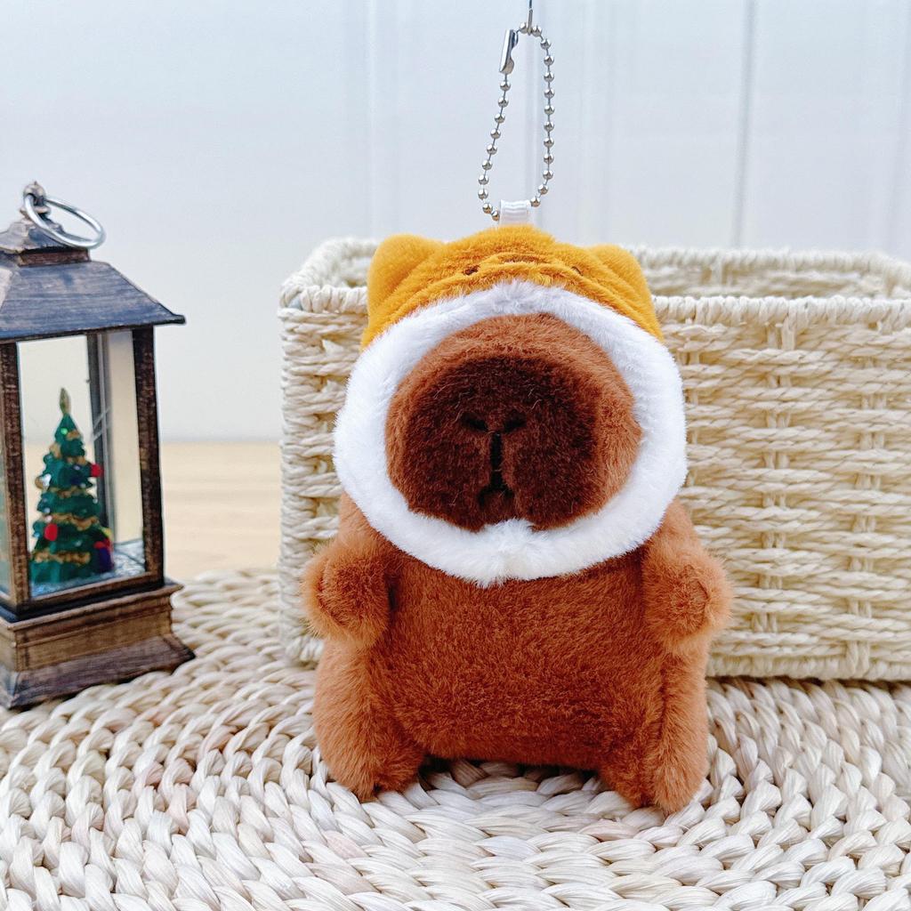 Capybara Plush Toy Keychain – Cute Stuffed Animal Backpack Clip