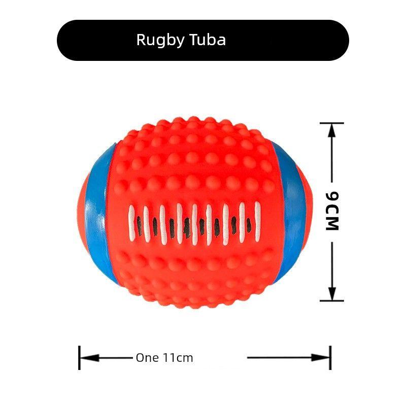

Dog Bite Toy Big Small Dog Bite-Resistant Sound-Making Dog Toy Ball Puppy Medium Dog Educational Training Dog Pet Supplies Rugby [Big]]