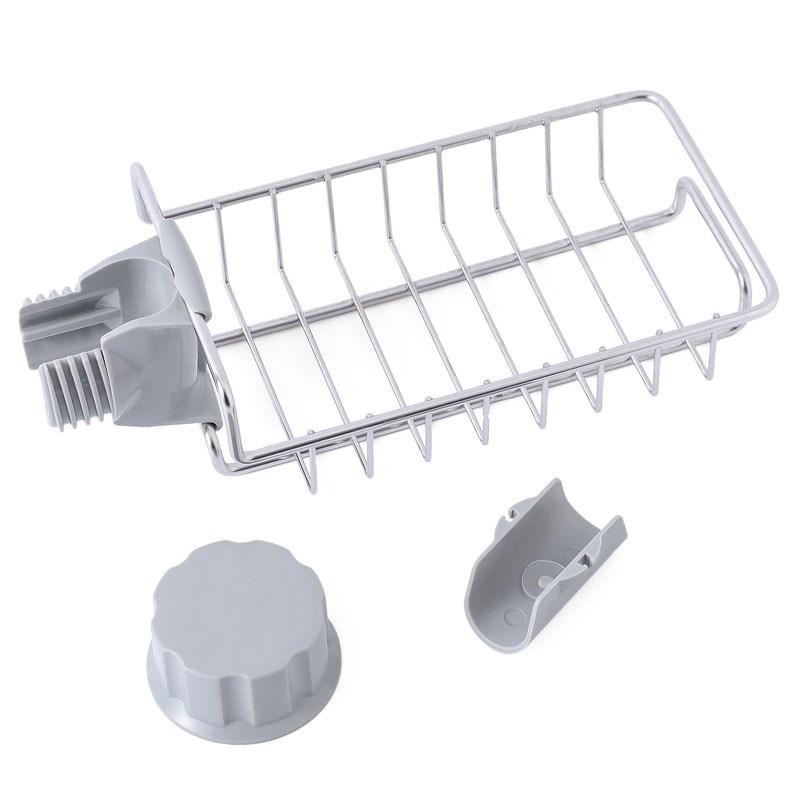 Stainless Steel Kitchen Sink Storage Rack with Sponge and Dish Rag Holder