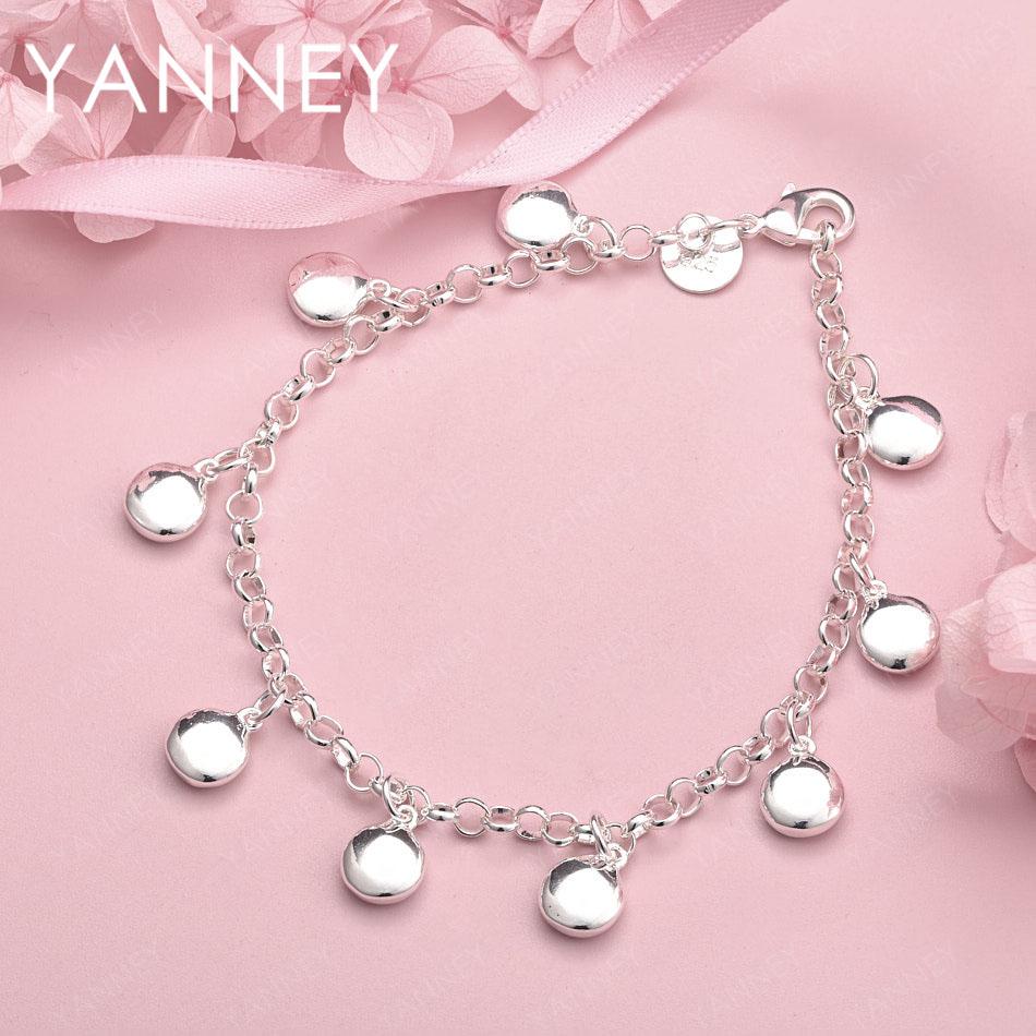 

925 Sterling Silver 8-inch Delicate Round Bracelet for Women, a Fashionable Jewelry Gift for Weddings