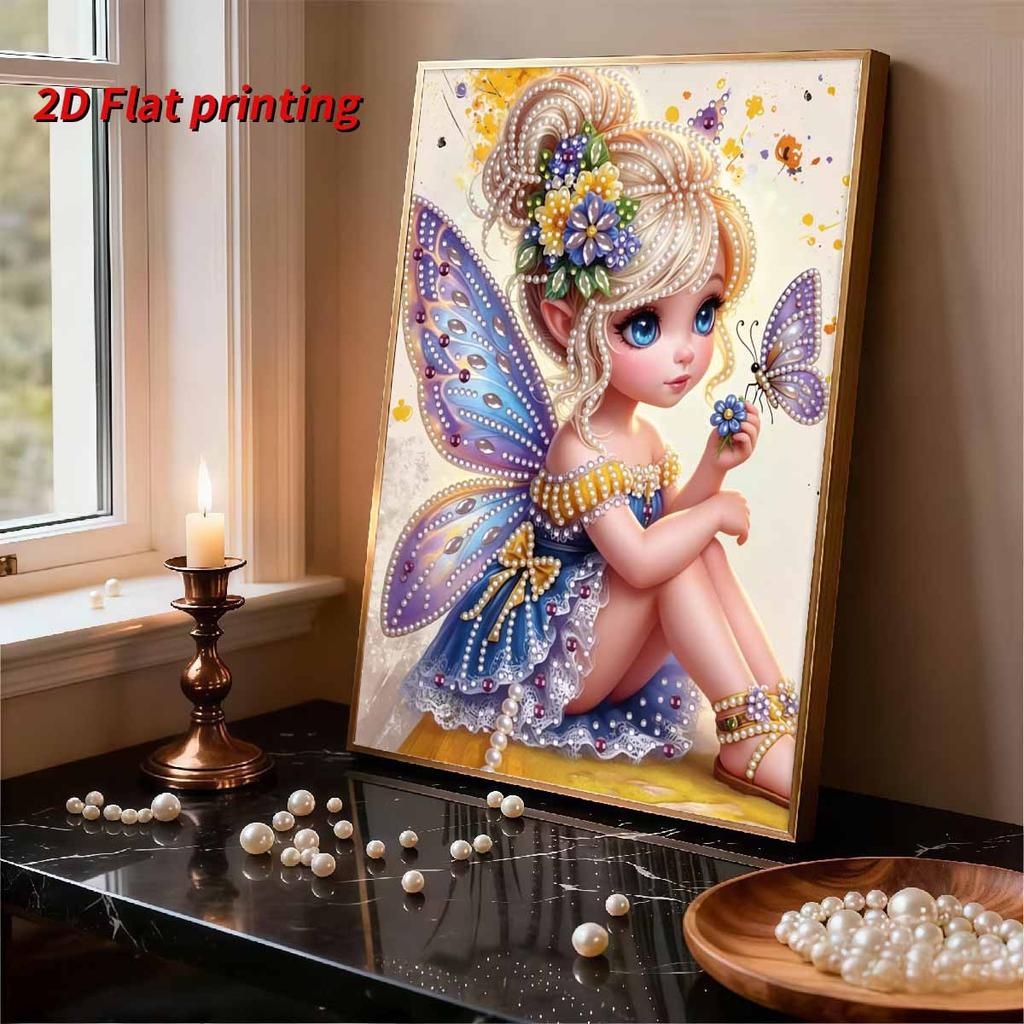 Disney Fairy DIY Artificial Pearl ArtworkThis Isahandmade Gift That Can Beusedforwall Decoration and Is Suitable for Both Home and Office Environments