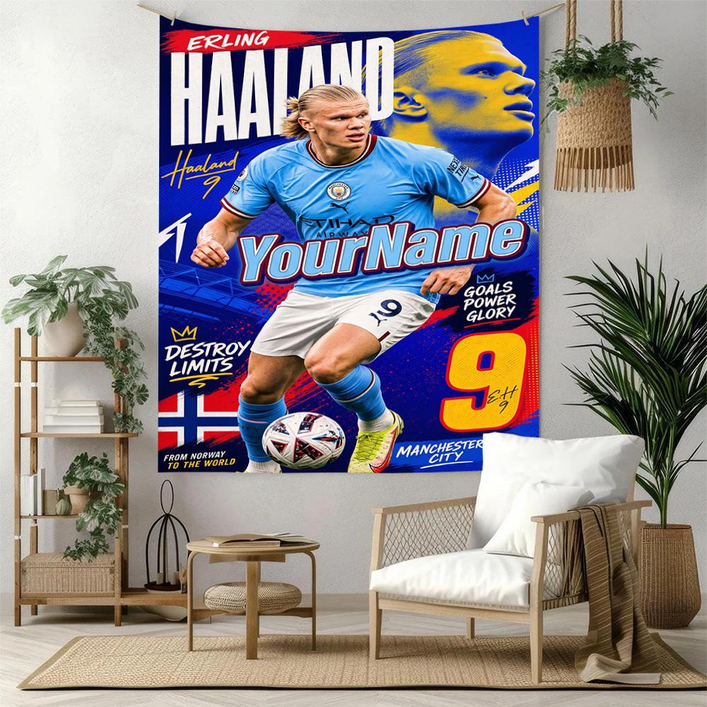 Manchester City Custom Your Name Wall Decor Tapestry Art For Pet Memorial Birthdaywedding Party Backdrop Family Gift