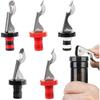 5 Pcs Lever-Arm Wine Bottle Stoppers Reusable for Sealing Leak-Proof Wine Bottle Caps with Vacuum Stoppers - 4 Color