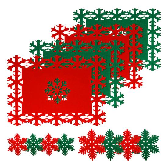 

Набор фетровых подставок 12 шт. Рождественский декор стола Термостойкие подставки Праздничные обеденные коврики для вечеринок, ресторанов, дома