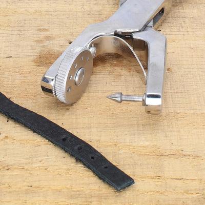 1pc Leather Rotary Hand-Sewing Leather Punch Tool, 5 Different-Size Holes, Jewelry-Making Supplies and Leather Working Tools.