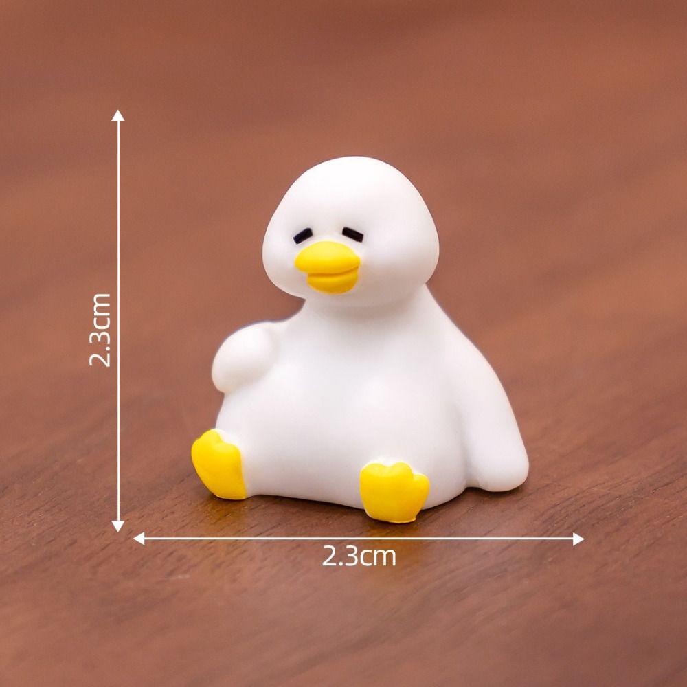 Resin Miniature Figurines DIY Doll House Aquarium Dollhouse New White Duck Ornament
