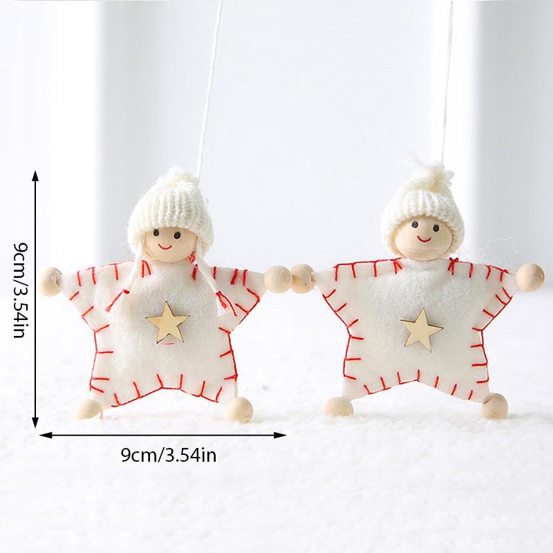 2 Stück Niedlicher Weihnachts-Hängeengel Gesichtsloser Weihnachtsmann Puppe Ornament Weihnachtsbaumdeko Für Zuhause Figuren Kinder Neujahrsgeschenk Zubehör