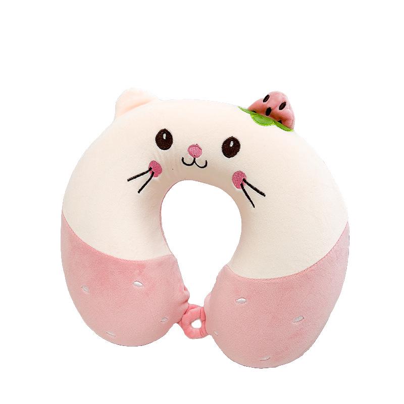 Cartoon Memory Foam U-Shaped Travel Neck Pillow for Airplane, Car & Student Use