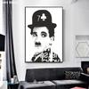Černobílý komediální mistr Charlie Chaplin a Chlapec Filmové plakáty Plátno Tištěný obraz Nástěnné umění Obrázky Pokoj Domácí dekorace