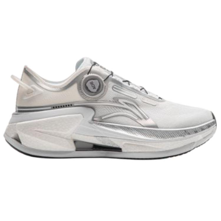 New LiNing Liuliu 8 PRO Cushioning Coverage Support Low Top Long Distance Running Shoes Women's Silver White ARZV002-16