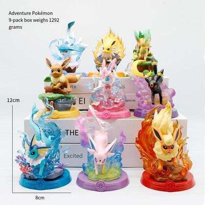 9Pcs Anime Pokemon Funism Adventure Eevee Family Action Figure Collection Decoration Doll Model Toy Gift