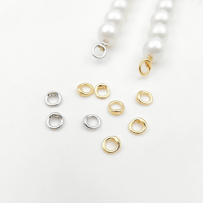 Gilded Double-Hole Jump Ring for DIY Jewelry - Strong Color Retention, Ideal for Pearl Bracelets & Necklaces.