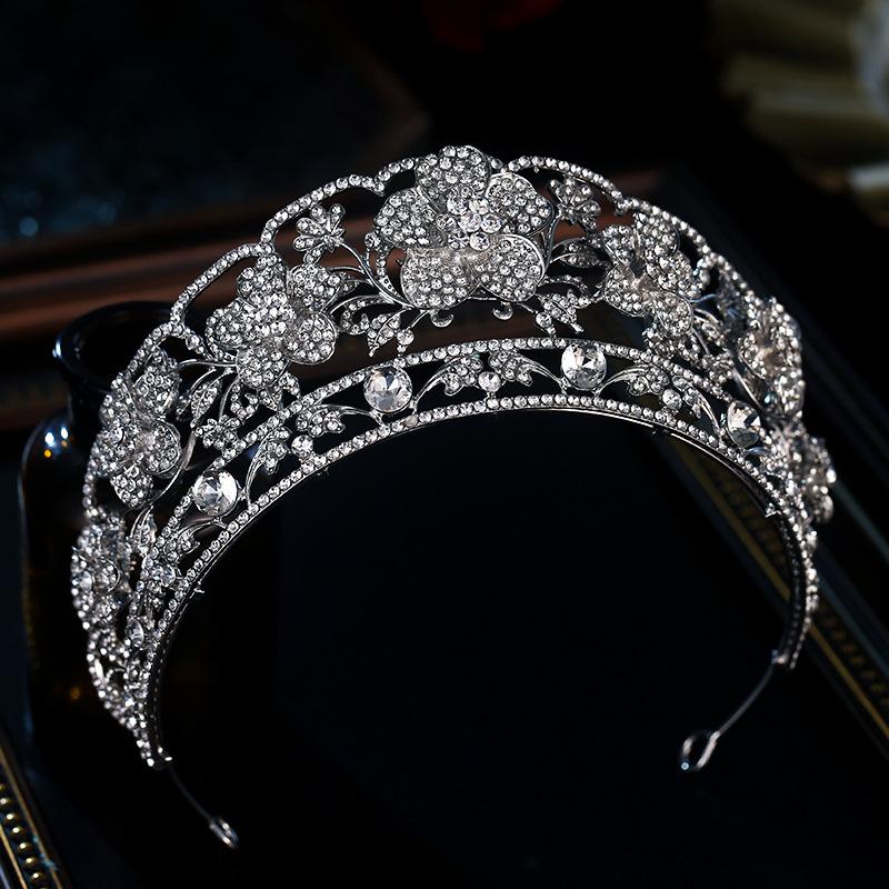 Bridal Accessories: European and American Zircon Diamond Encrusted Queen's Banquet Crown Headband Bridal Wedding Dress Headwear Accessories