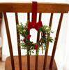 Christmas Wreath Door Hanger with Pine Needles, Red Berries, and Bow - Festive Decoration Ornament